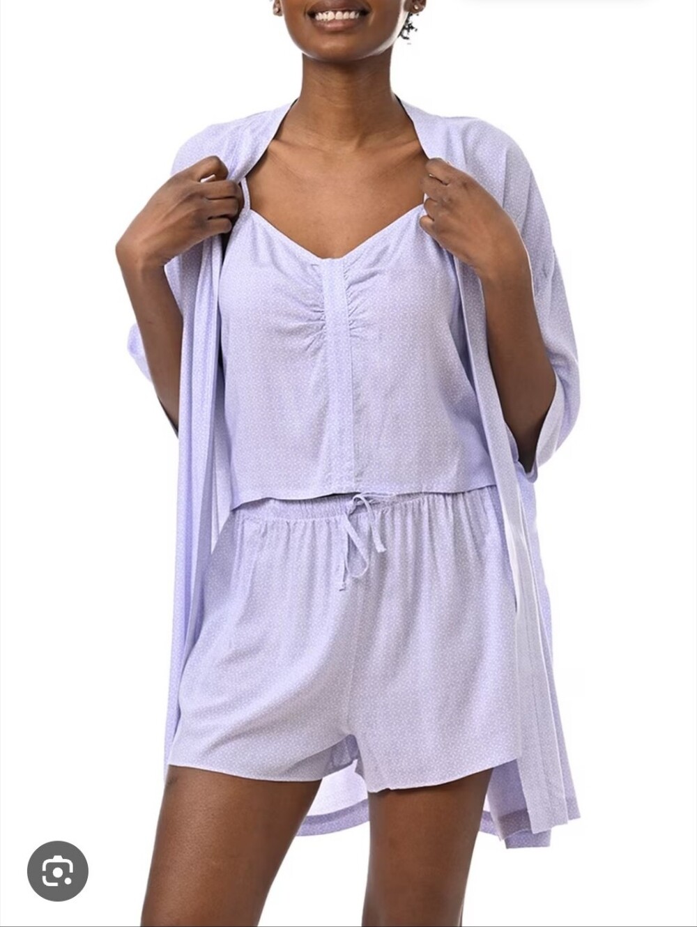 Splendid 3 Piece Pajama Set Robe,Tank & Shorts In XL or Small